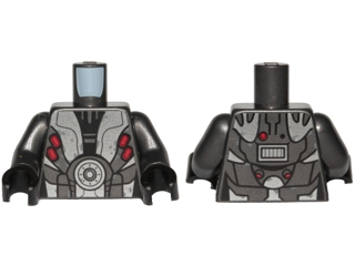 Torso SW Armor M-OC Hunter Droid with Silver and Red Pattern / Pearl Dark Gray Arms / Black Hands