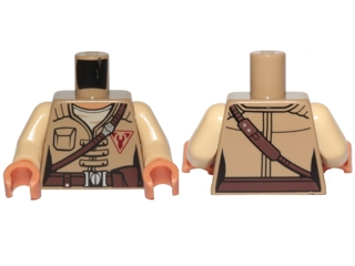 Torso Female Jacket with Brown Diagonal Belt and Red Freemaker Logo Pattern (SW Kordi) / Tan Arms / Nougat Hands