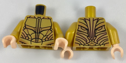 Torso Atlantean Armor with Gold Plates Pattern / Pearl Gold Arms / Light Nougat Hands