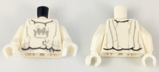 Torso Stone Statue with Gray Crown on Chest Pattern / White Arms / White Hands