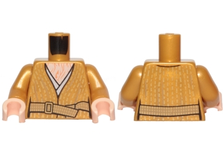 Torso SW Robe with Belt and Bare Chest with Wrinkles Pattern (Supreme Leader Snoke) / Pearl Gold Arms / Light Nougat Hands