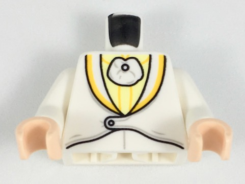 Torso Tuxedo with Light Yellow and Light Orange Trim Pattern / White Arms / Light Nougat Hands