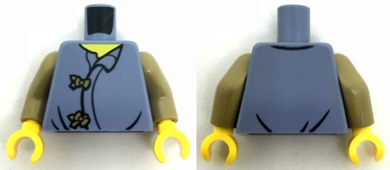 Torso Robe with 2 Dark Tan Clasps Pattern / Dark Tan Arms / Yellow Hands