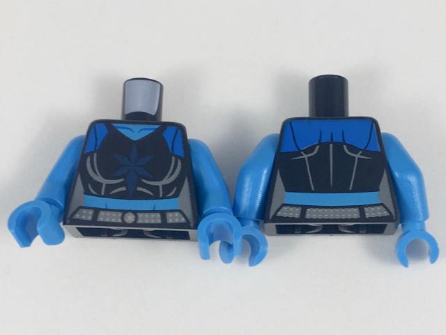 Torso Female Blue Shoulders, Dark Blue Snowflake Symbol Pattern / Dark Azure Arms / Dark Azure Hands