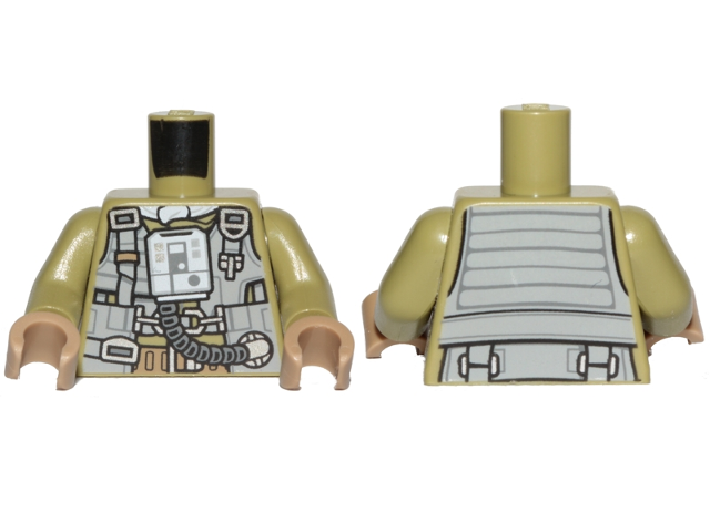 Torso SW Resistance A-wing Pilot with DB Gray Vest and LB Gray Front Panel with Breathing Apparatus Pattern / Olive Green Arms / Dark Tan Hands