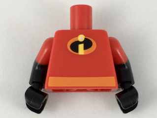 Torso Orange Belt and Incredibles Symbol Pattern (Dash Parr) / Black Arms with Molded Red Short Sleeves Pattern / Black Hands