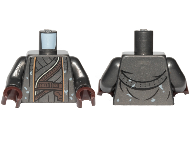 Torso SW Robe with Dark Brown Belts and Dirt Stains Pattern (Moloch) / Pearl Dark Gray Arms / Dark Brown Hands