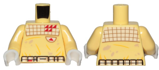 Torso SW Jumpsuit, Quilted with Red Triangles Pattern (Kessel Mine Worker) / Bright Light Yellow Arms / White Hands