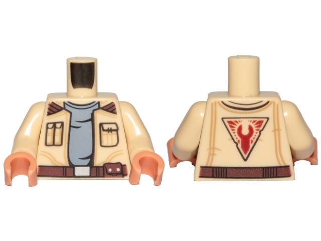 Torso SW Jacket with Pockets, Dark Brown Belt and Sand Blue Undershirt Pattern (Rowan) / Tan Arms / Nougat Hands