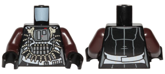 Torso Female SW Jumpsuit, Necklace with Fangs and Front Panel Pattern (Enfys Nest) / Dark Brown Arms / Black Hands