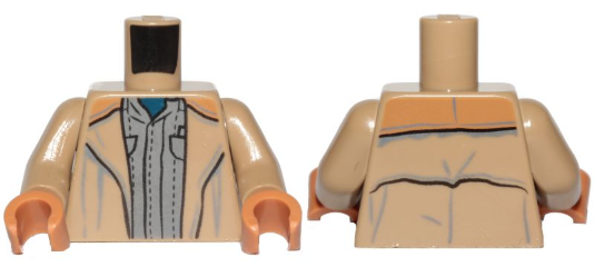 Torso SW Coat and Dark Bluish Gray Shirt Pattern (Tobias Beckett) / Dark Tan Arms / Medium Nougat Hands