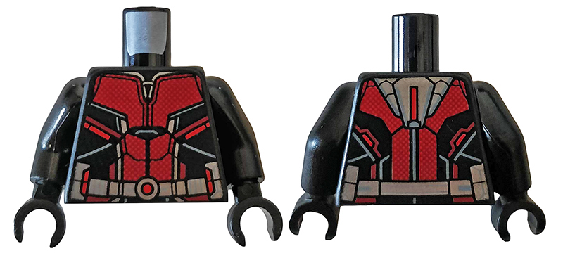 Torso Ant-Man Dark Red Body Suit with Silver Trim Pattern / Black Arms / Black Hands