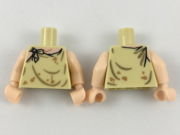 Torso Smock Tattered, Light Nougat Neck, Dark Tan Gathers, Medium Nougat Stains Pattern / Light Nougat Arms / Light Nougat Hands