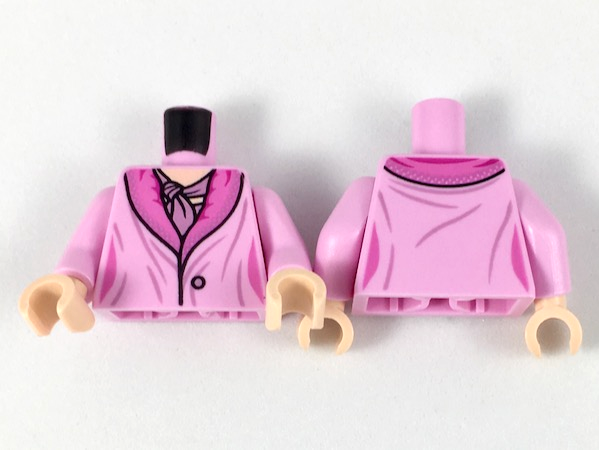 Torso Dress with Dark Pink Collar and Mauve Scarf Pattern / Bright Pink Arms / Light Nougat Hands
