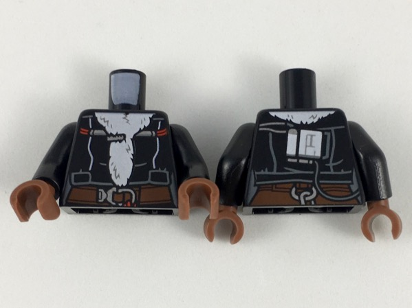 Torso Female Coat with White Fur Liner, Reddish Brown Belt with Silver Clasp Pattern / Black Arms / Reddish Brown Hands