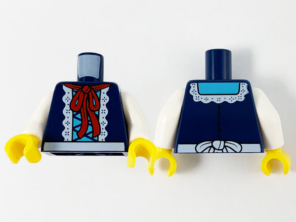 Torso Jacket with White Lace Trim and Magenta Bow Pattern / White Arms / Yellow Hands