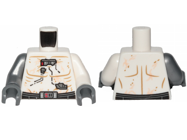 Torso SW Darth Vader Bacta Tank Pattern / White Arm Left / Flat Silver Arm Right / Dark Bluish Gray Hands