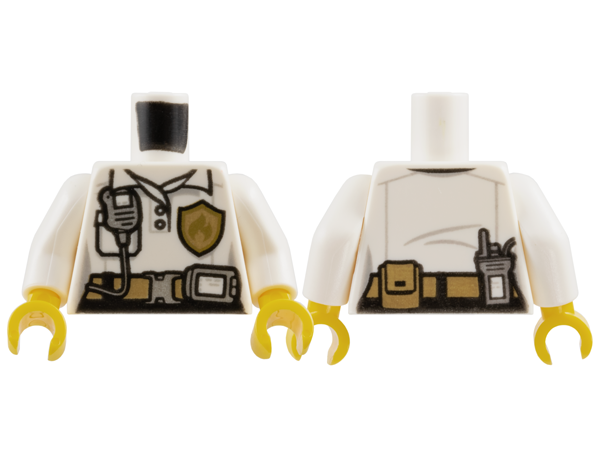 Torso Fire Chief Female, Fire Logo Badge and Belt with Radio Pattern / White Arms / Yellow Hands
