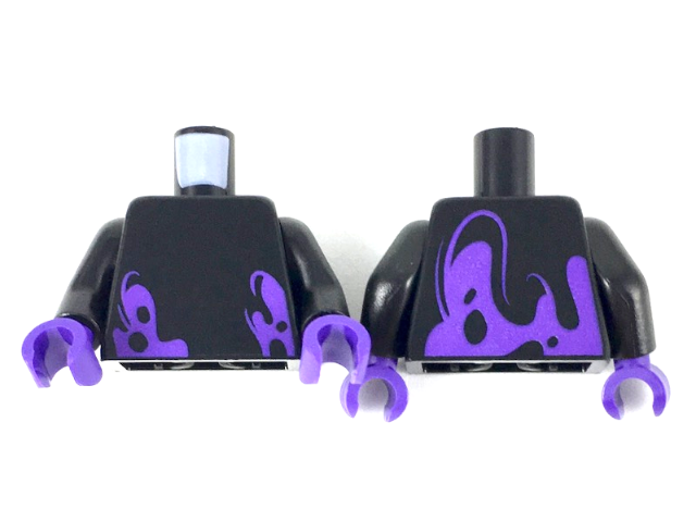 Torso Ninjago Dark Purple Splotches Pattern / Black Arms / Dark Purple Hands