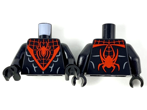 Torso Large Red 'V' with Webbing and Spider Pattern / Black Arms / Black Hands