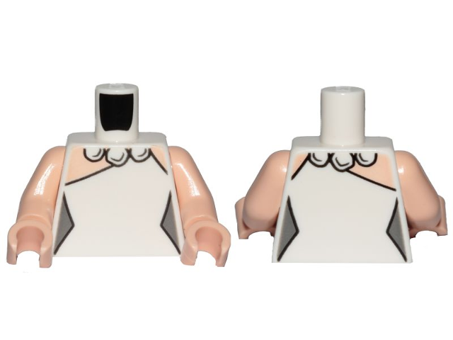 Torso Female Outline, Dress and Stone Necklace Pattern (Wilma Flintstone) / Light Nougat Arms / Light Nougat Hands