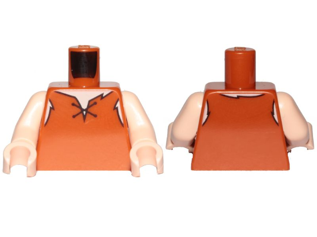 Torso Tie String Tunic Pattern (Barney Rubble) / Light Nougat Arms / Light Nougat Hands