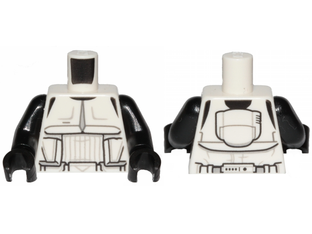 Torso SW Detailed Armor Scout Trooper, Narrow Belt Pattern / Black Arms / Black Hands