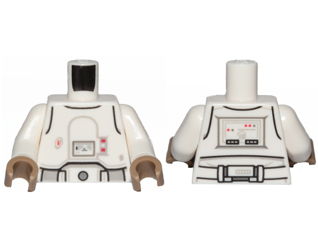 Torso SW Armor Snowtrooper with Printed Back Pattern 2 / White Arms / Dark Tan Hands