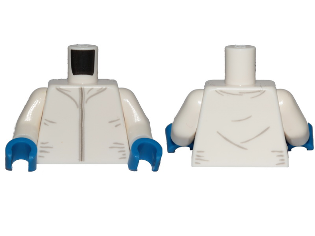Torso Safety Jumpsuit with Creased Pattern / White Arms / Blue Hands