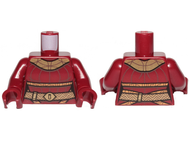 Torso SW Female Outline, Jumpsuit with Gold Belt and Neck Armor Pattern / Dark Red Arms / Dark Red Hands