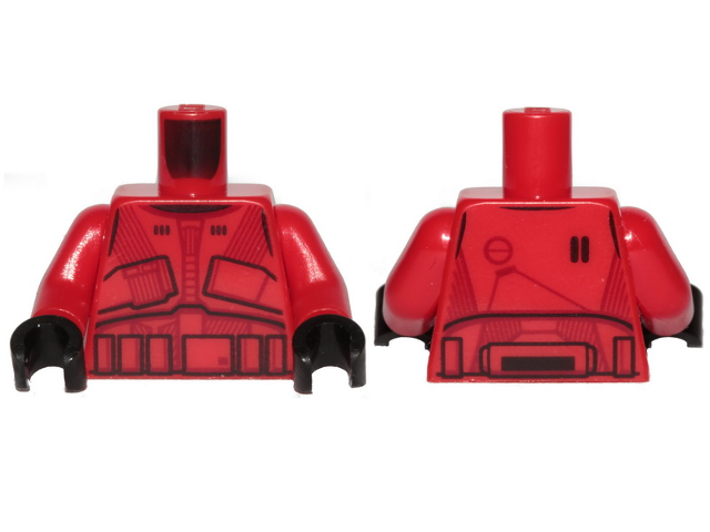 Torso SW Armor Sith Trooper Ep. 9 with Black Lines Pattern / Red Arms / Black Hands
