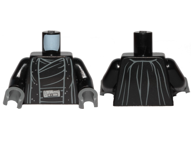 Torso SW Robe, Silver Dots and Buckle Pattern / Black Arms / Dark Bluish Gray Hands