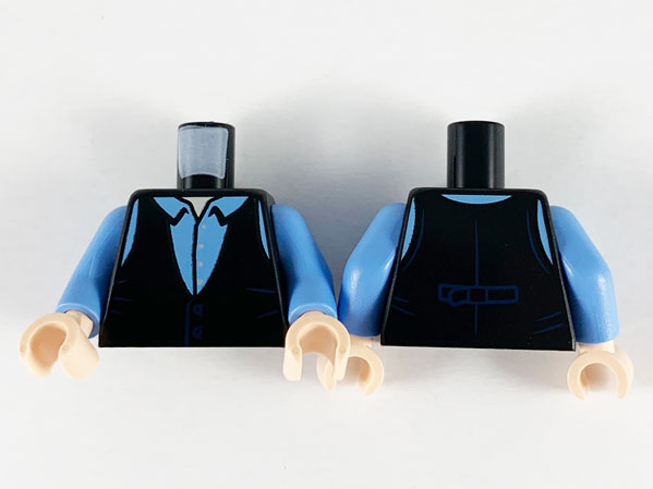 Torso Vest, Medium Blue Shirt with Collar Pattern / Medium Blue Arms / Light Nougat Hands