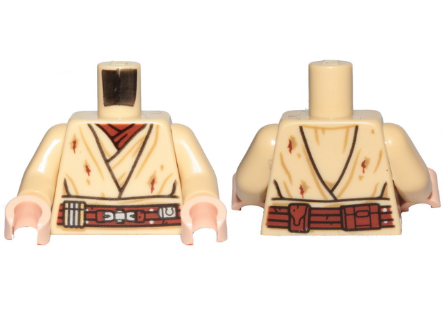 Torso SW Layered Shirt, Reddish Brown Undershirt, Reddish Brown Belt with Buckle, Tattered and Dirt Stains Pattern / Tan Arms / Light Nougat Hands