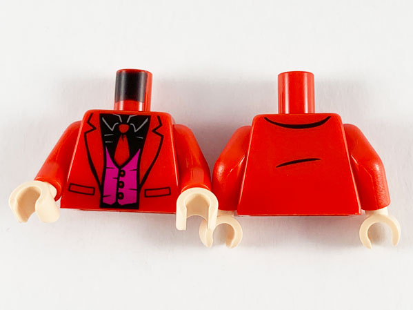 Torso Jacket, Black Shirt, Red Tie, Magenta Vest Pattern / Red Arms / Light Nougat Hands