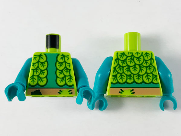 Torso Leaf Vest, Dark Turquoise Chest, Nougat Belt Pattern / Dark Turquoise Arms / Dark Turquoise Hands