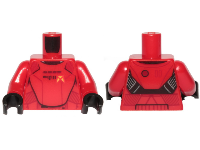 Torso SW Armor Sith Jet Trooper Ep. 9 with Black Lines Pattern / Red Arms / Black Hands