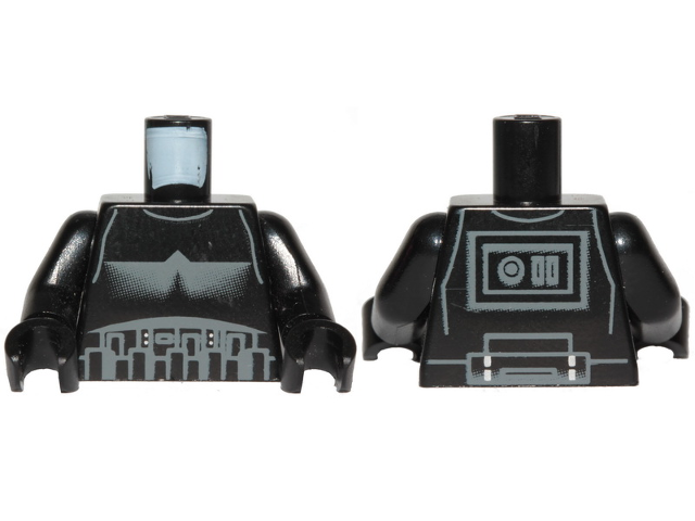 Torso SW Armor Shadow Trooper, Short Line on Back Pattern / Black Arms / Black Hands