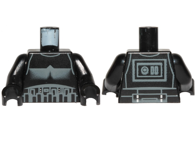 Torso SW Armor Shadow Trooper, Long Line on Back Pattern / Black Arms / Black Hands