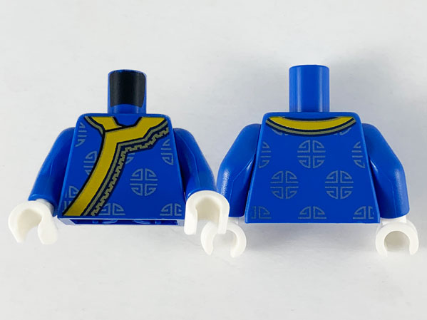 Torso Changshan, White Yellow Hems and Silver Circle Designs Pattern / Blue Arms / White Hands