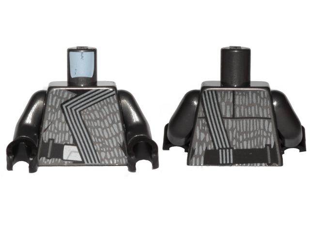 Torso SW Robe, Silver Spots and Trimming Pattern / Pearl Dark Gray Arms / Black Hands