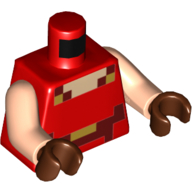 Torso Pixelated Light Nougat, Dark Red and Gold Neck, Dark Red and Gold Belt Pattern / Light Nougat Arms / Reddish Brown Hands