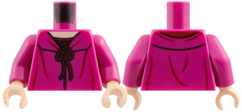 Torso Female Top with Dark Red Lacing Pattern / Magenta Arms / Light Nougat Hands