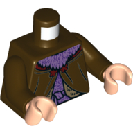 Torso Hogwarts Robe Clasped over Medium Lavender Blouse Pattern / Dark Brown Arms / Light Nougat Hands