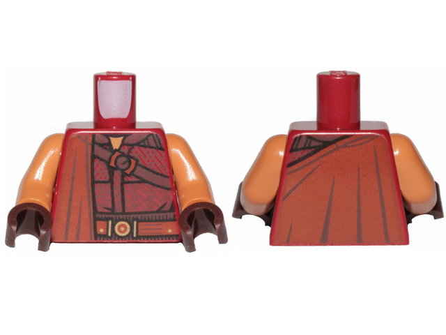 Torso SW Shirt, Diagonal Belt and Overlay Cape Pattern / Medium Nougat Arms / Dark Brown Hands