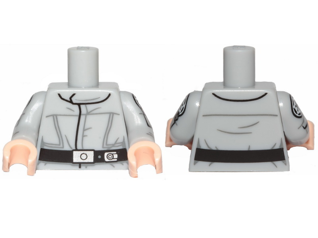 Torso SW Imperial Crew Uniform Jumpsuit Detailed with Black Belt Pattern / Light Bluish Gray Arms with Imperial Logo Pattern / Light Nougat Hands