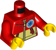 Torso Jacket EMT Star of Life Logo Front and Back and Tan Panel Pattern / Red Arms / Yellow Hands