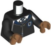 Torso Hogwarts Robe Clasped with Ravenclaw Crest, Sweater, Shirt and Tie Pattern / Black Arms / Medium Nougat Hands
