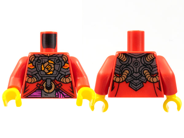 Torso Robe, Silver Armor with Gold Hoses, Magenta Sash Pattern / Red Arms / Yellow Hands