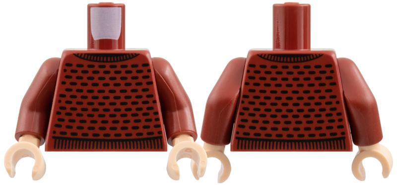 Torso Crew Neck Sweater with Black Pattern / Dark Red Arms / Light Nougat Hands